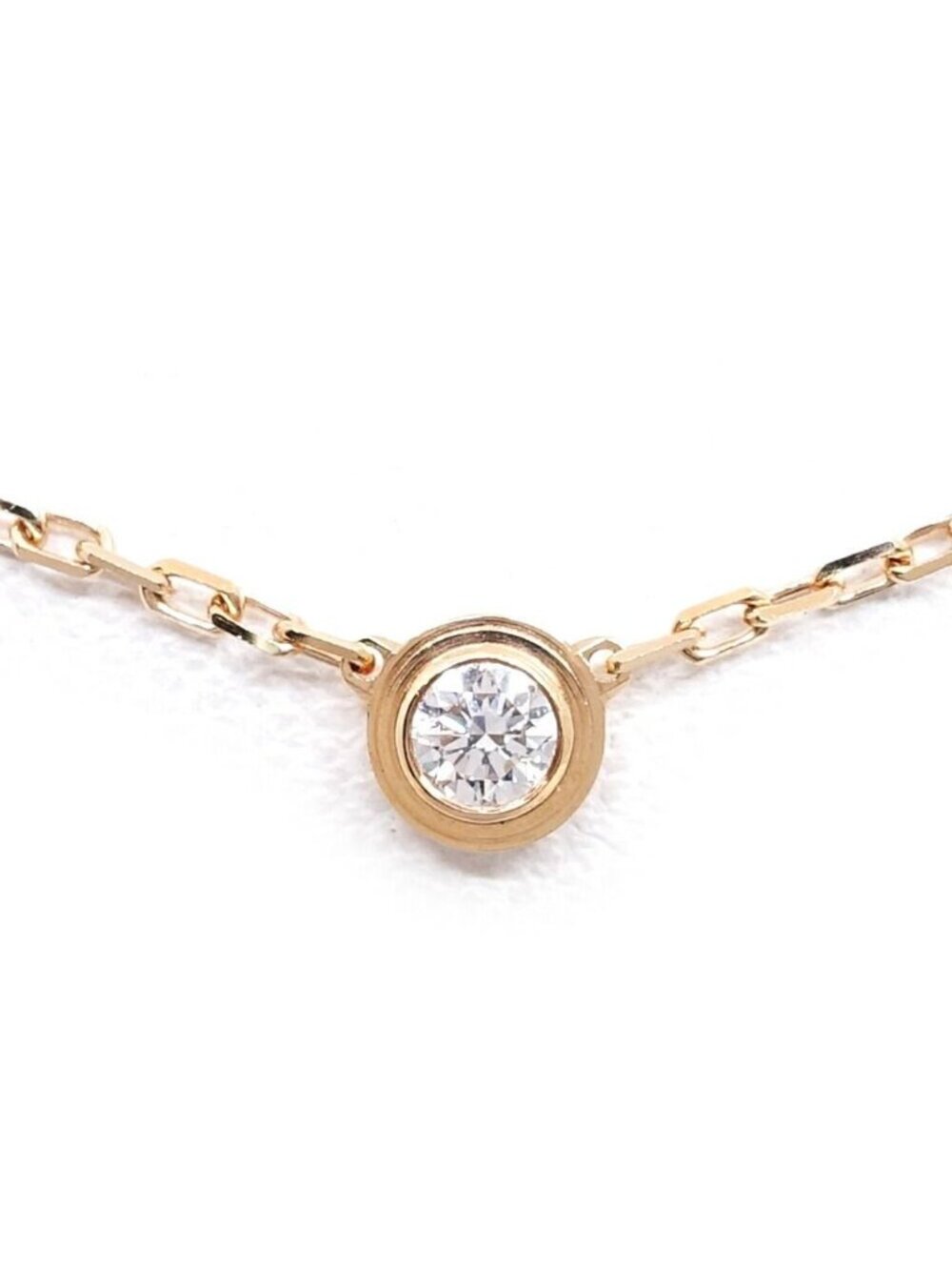Cartier 18K Pink Gold Damier SM Diamond Necklace